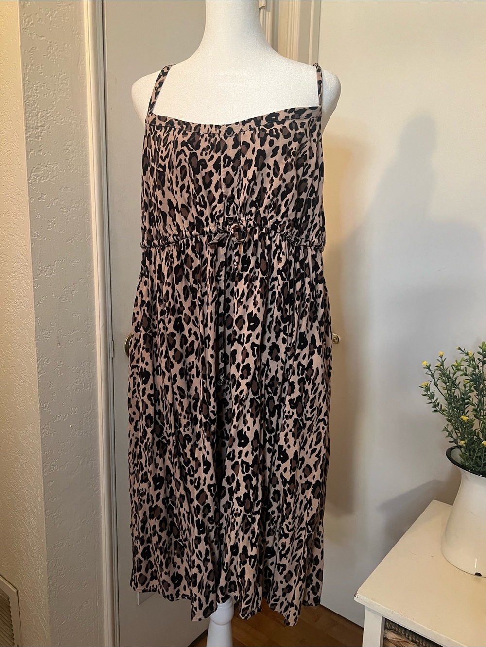 torrid Taupe & Black Leopard Print Spaghetti Strap Dress